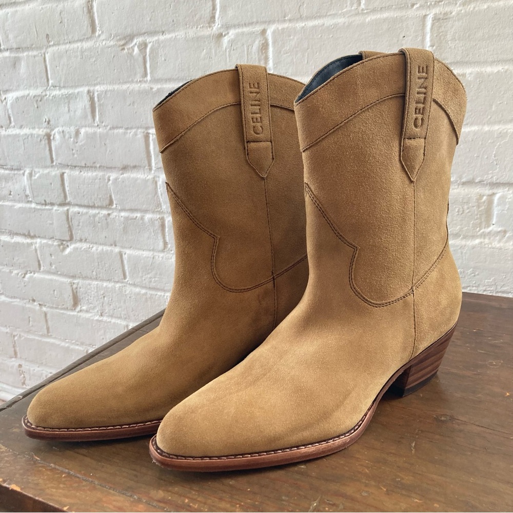 CELINE Suede Western Boots